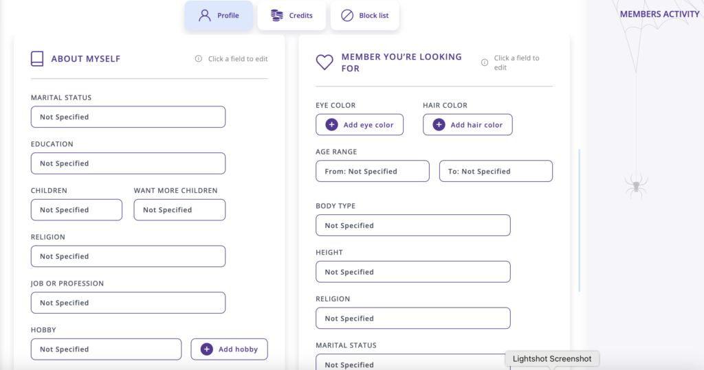 NaomiDate registration